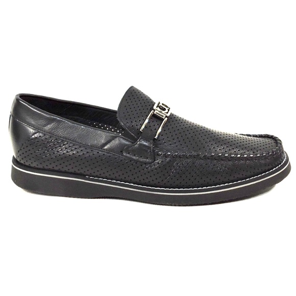 CASADEI ?? MEN\'S BLACK SOFT LEATHER COMFORT SUMMER LOAFERS